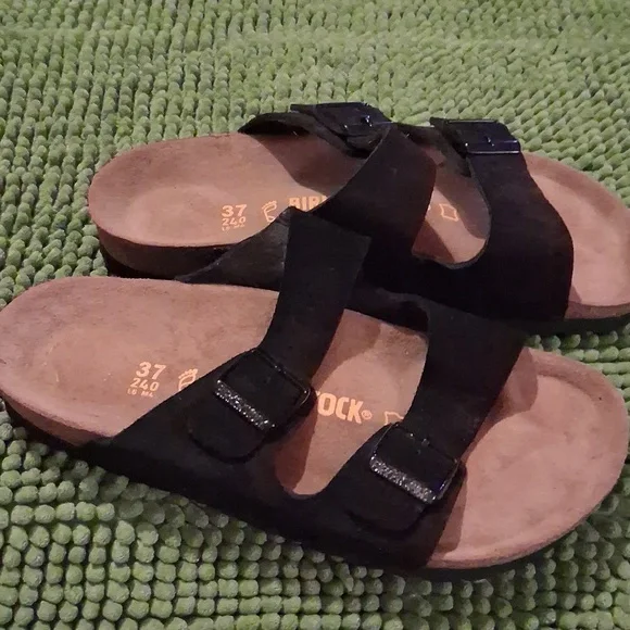 Birkenstock Black Suede Sandals, Size 37, Regular Width, EUC. - Picture 4 of 8